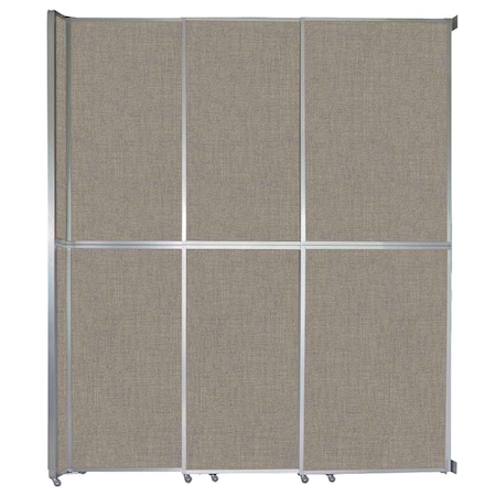 Versare Operable Wall Sliding Room Divider 9'9" x 12'3" Warm Pebble Fabric 1070270-2